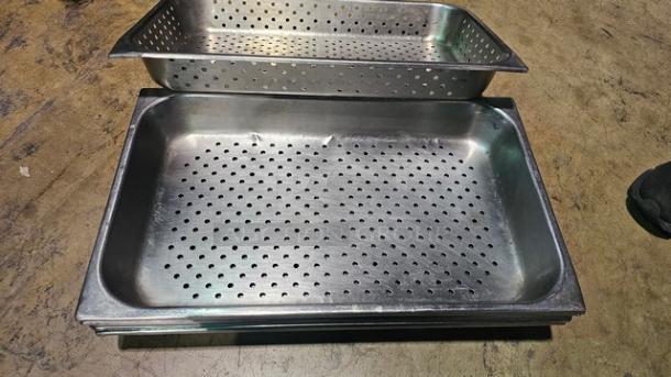 Lot of 5 Stainless Steel Food Pans. 2 are perforated. (5xBid) - Image 3 of 3