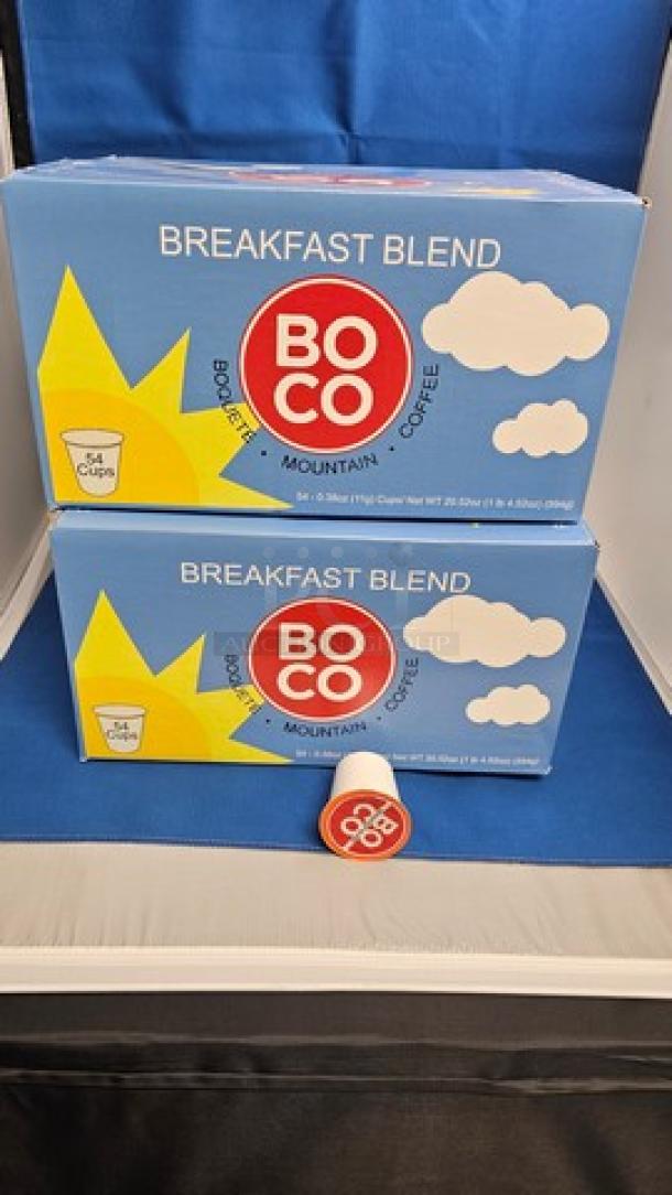 Lot of 2 Boxes of BoCo Coffee Breakfast Blend (2xBid). Samples available for testing during preview. - Image 1 of 1