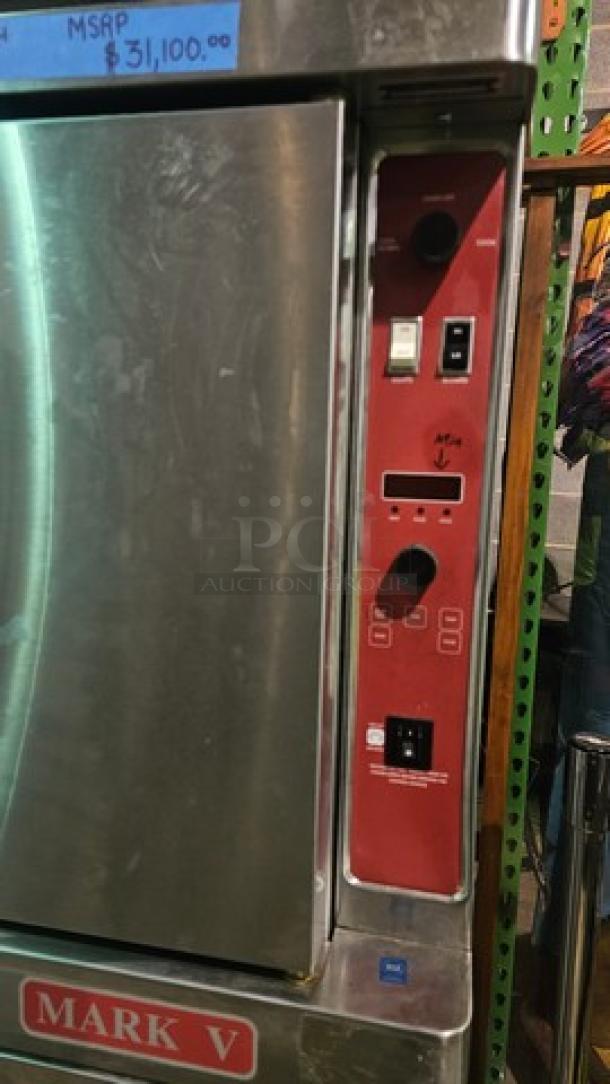 Blodgett Electric Double Deck Full Size Convection Ovens. 208V, 3 PH. 5 racks in each oven. Bottom oven has casters. (2xBID) - Image 3 of 7