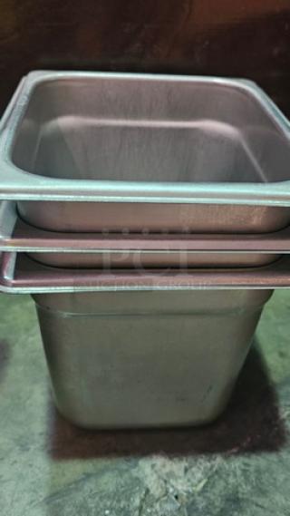 Lot of 3 Stainless Steel Food Pans (3xBid)