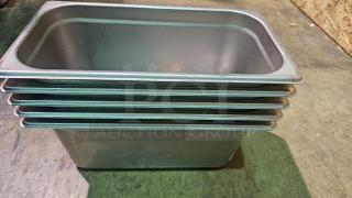 Lot of 5 Stainless Steel Food Pans (5xBid)