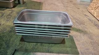 Lot of 6 Stainless Steel Food Pans (6xBid)