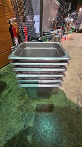 Lot of 6 Stainless Steel Food Pans (6xBid)