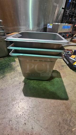 Lot of 3 Stainless Steel Food Pans (3xBid)