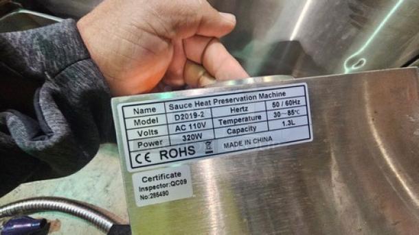 ROHS Sauce Heat Preservation Machine. 50/60 Hz, AC 110V, 320W - Image 3 of 3