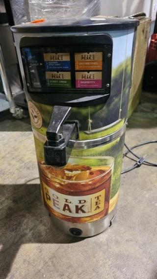 Wunder-Bar 4 Flavor Coca Cola Gold Peak Ice Tea Dispensing Tower WB-RT-4-N. 120 VAC, 45 A, 60 Hz