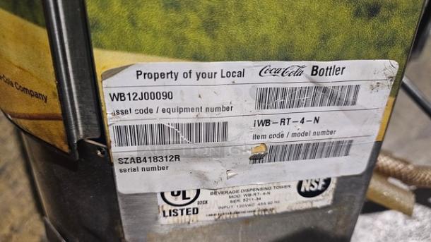 Wunder-Bar 4 Flavor Coca Cola Gold Peak Ice Tea Dispensing Tower WB-RT-4-N. 120 VAC, 45 A, 60 Hz - Image 3 of 4