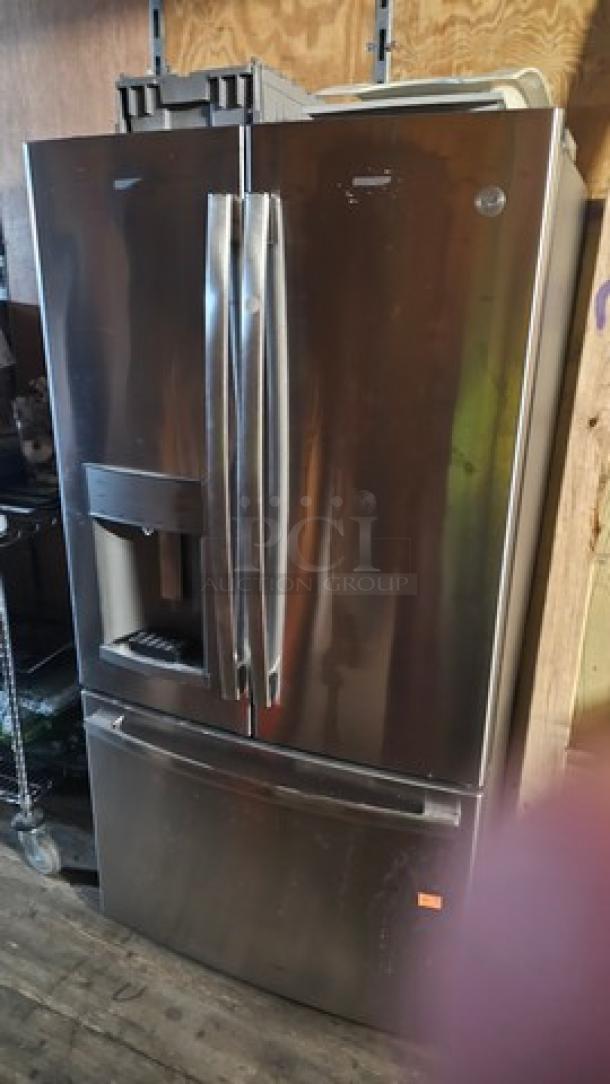 GE ENERGY STAR 22.1 Cu. Ft. Counter-Depth French-Door Refrigerator. 110-127 VAC, 60 Hz, 9.5 A - Image 1 of 4