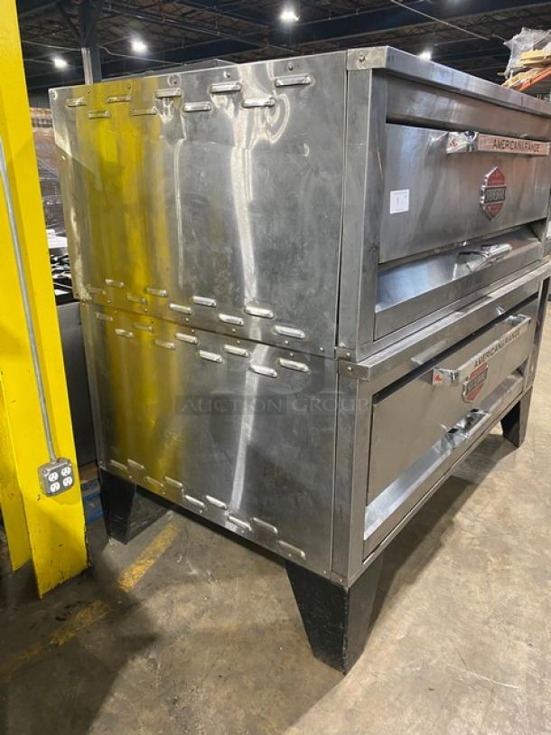 Sweet! Late Model! American Range Stone Bake Series Commercial Natural Gas Powered Stainless Steel Double Deck Brick Lined Pizza Oven! On Legs! Model: ARDS6062-BL SN: 211115-201! 2X Your Bid Makes One Unit! - Image 2 of 11