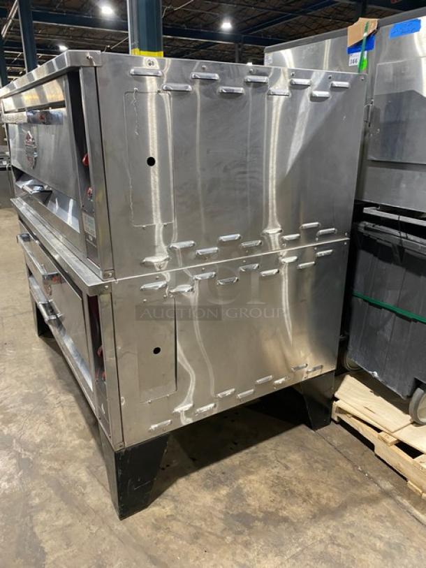 Sweet! Late Model! American Range Stone Bake Series Commercial Natural Gas Powered Stainless Steel Double Deck Brick Lined Pizza Oven! On Legs! Model: ARDS6062-BL SN: 211115-201! 2X Your Bid Makes One Unit! - Image 3 of 11