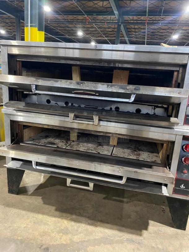 Sweet! Late Model! American Range Stone Bake Series Commercial Natural Gas Powered Stainless Steel Double Deck Brick Lined Pizza Oven! On Legs! Model: ARDS6062-BL SN: 211115-201! 2X Your Bid Makes One Unit! - Image 5 of 11