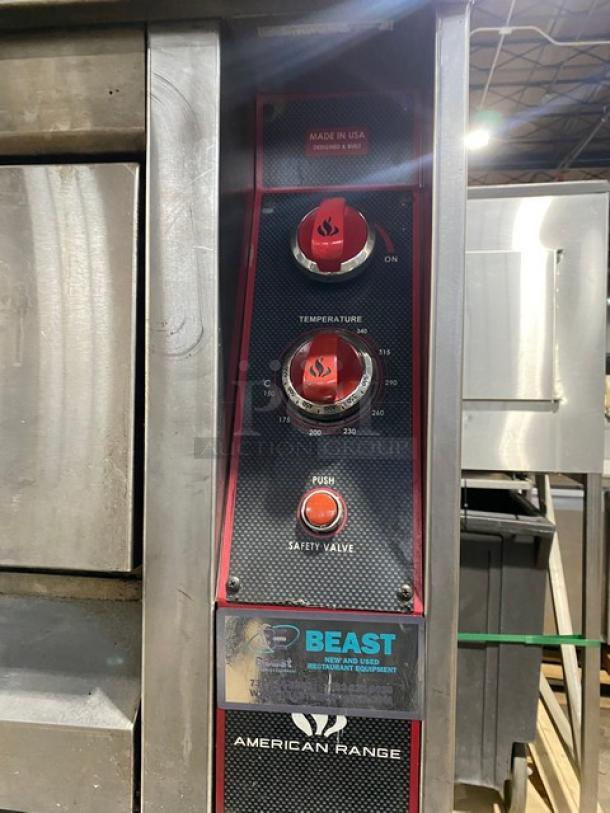 Sweet! Late Model! American Range Stone Bake Series Commercial Natural Gas Powered Stainless Steel Double Deck Brick Lined Pizza Oven! On Legs! Model: ARDS6062-BL SN: 211115-201! 2X Your Bid Makes One Unit! - Image 9 of 11