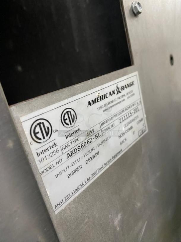 Sweet! Late Model! American Range Stone Bake Series Commercial Natural Gas Powered Stainless Steel Double Deck Brick Lined Pizza Oven! On Legs! Model: ARDS6062-BL SN: 211115-201! 2X Your Bid Makes One Unit! - Image 10 of 11