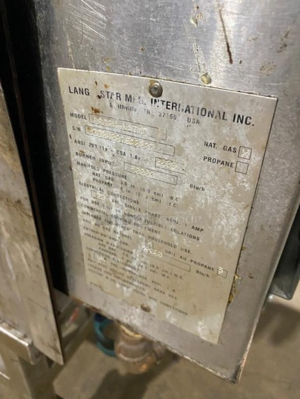Lang Commercial Stainless Steel Natural Gas Powered Infrared Clamshell Griddle! On Cart With Casters! 1 Phase! Model: CSG24-NATMG SN: CSG240816A0007! - Image 7 of 7