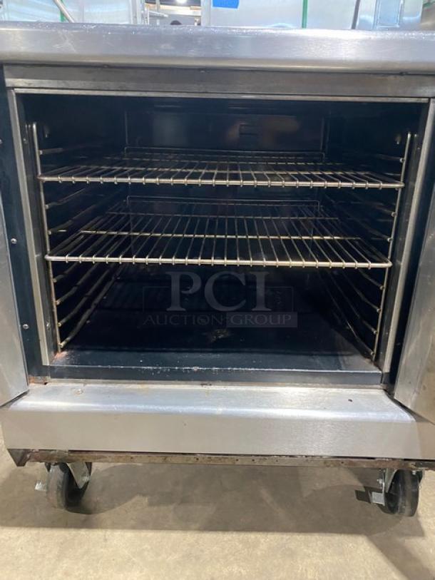 Montague Commercial Stainless Steel Natural Gas Powered Single Stack Convection Oven! With Wired Oven Racks! On Casters! - Image 5 of 8