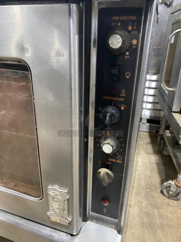 Montague Commercial Stainless Steel Natural Gas Powered Single Stack Convection Oven! With Wired Oven Racks! On Casters! - Image 6 of 8