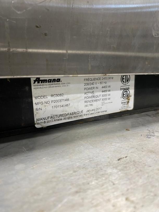 Amana Commercial Stainless-Steel Heavy-Duty Countertop Microwave Oven! With Programmable Touch Pad! Model: RC30S2 SN: 1701140487! 208/240V! - Image 5 of 8