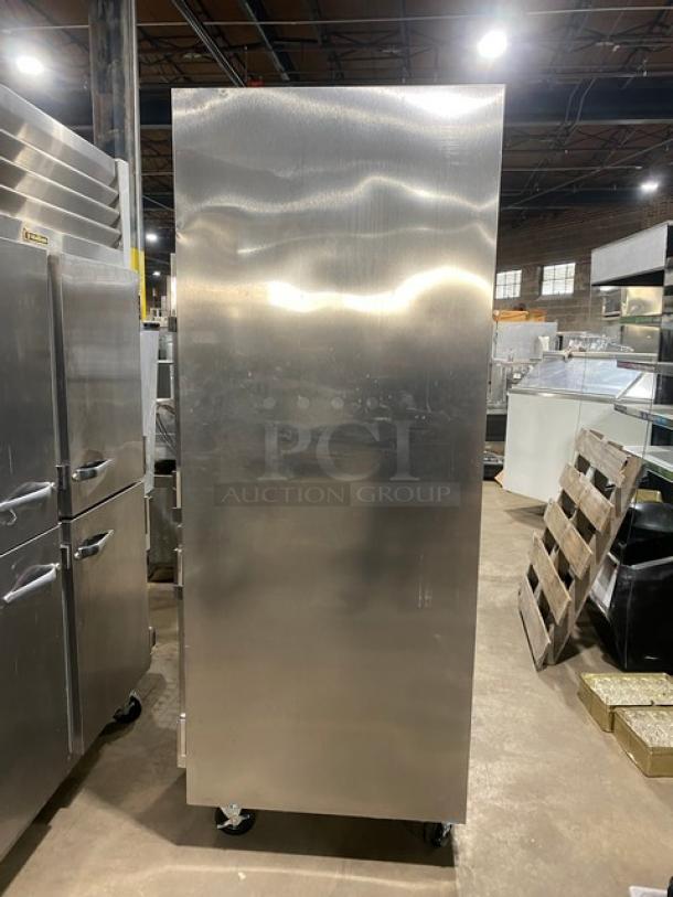 Traulsen Commercial Stainless Steel Glass Half Door Reach In Refrigerator! With Metal Racks! On Casters! 115V 1 Phase! Model: RHT132WUT-HHG SN: T149645J10! - Image 3 of 9