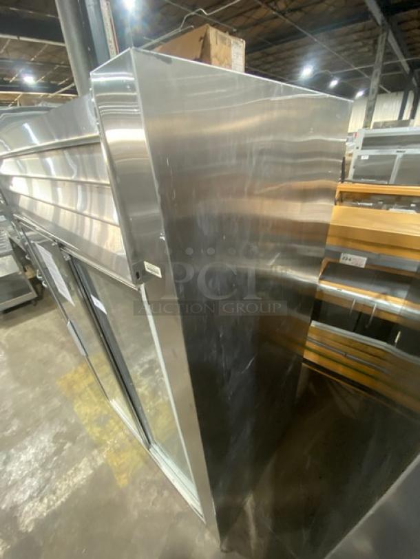 Traulsen Commercial Double Sliding Glass Door Reach In Refrigerator Merchandiser! With Metal Racks! With Legs! 115V 1 Phase! Model: RHT232NREFSL SN: A963040F00! - Image 2 of 9