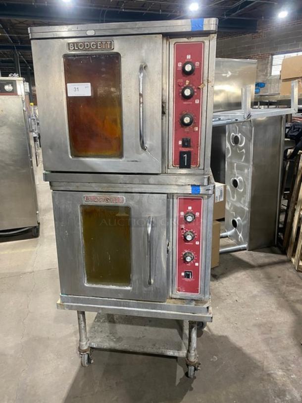 Blodgett Energy Star Commercial Stainless Steel Electric Powered Double Stacked Convection Oven! With Wire Oven Racks! Model: CTB-1 SN: 051214LA091S! 208/230-240 1/3 Phase! On Single Shelf Cart With Casters! 2X Your Bid Makes One Unit! - Image 1 of 11
