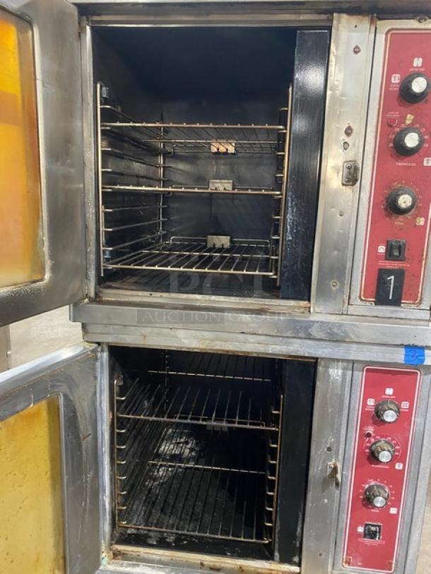 Blodgett Energy Star Commercial Stainless Steel Electric Powered Double Stacked Convection Oven! With Wire Oven Racks! Model: CTB-1 SN: 051214LA091S! 208/230-240 1/3 Phase! On Single Shelf Cart With Casters! 2X Your Bid Makes One Unit! - Image 5 of 11
