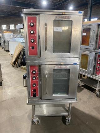 Blodgett Energy Star Commercial Stainless Steel Electric Powered Double Stacked Convection Oven! With Wire Oven Racks! Model: CTB-1 SN: 070312MA0171! 208/230-240V 1/3 Phase! On Single Shelf Cart With Casters! 2X Your Bid Makes One Unit!