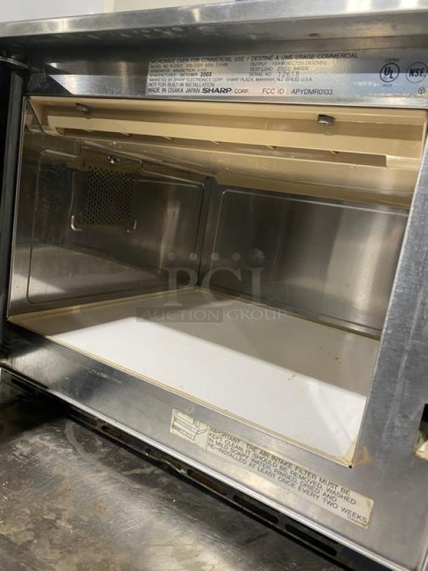 Sharp Commercial Stainless Steel Countertop Microwave Oven! With Programable Touch Pad! 208/230V! Model: R-23GT SN: 12618! - Image 5 of 8