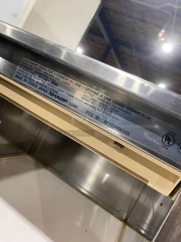 Sharp Commercial Stainless Steel Countertop Microwave Oven! With Programable Touch Pad! 208/230V! Model: R-23GT SN: 12618! - Image 7 of 8