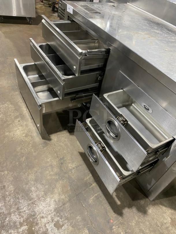 Toastmaster Commercial Stainless Steel Toastmaster Electric Powered 2 Drawer Food Warmer/Hot Food Server Built Into Custom Worktop Base! 230V 1 Phase! Model: 3B80A! With Back & Side Splash! With Additional 3 Drawer Storage! - Image 5 of 10