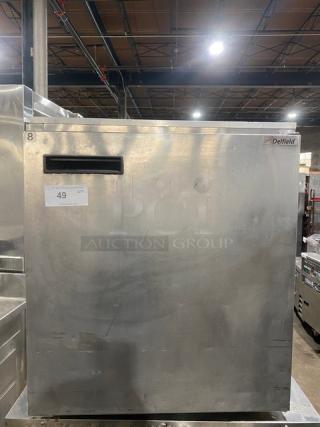 Delfield Commercial Stainless Steel Single Door Undercounter Refrigerator! With Racks! On Legs! 115V 1 Phase! Model: 406CA-A33 SN: 1308152001456!