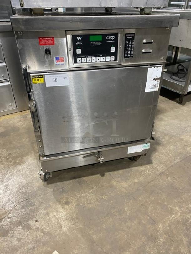 Cvap Silver Edition Commercial Stainless Steel Electric Powered Half Size Undercounter Cook-N-Hold Oven! With Built In Pan Racks! On Casters! 208V 1 Phase! Model: CAC507GR SN: 20170727-0001! - Image 1 of 9