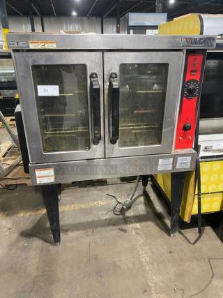 Vulcan Commercial Stainless Steel Electric Powered Single Stack Convection Oven! With Wired Oven Racks! Model: VC4ED SN: 481884923! 208V 3 Phase! On Legs!