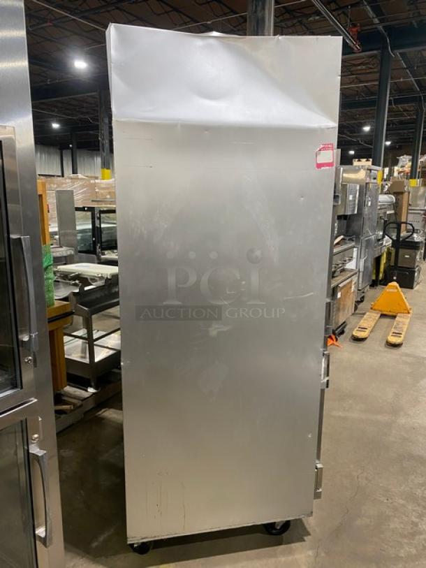 Traulsen Commercial Stainless Steel 2 Section Half Door Reach In Refrigerator! With Left & Right Hinged Doors! With Poly Coated Wire Shelves! On Casters! 115V 1 Phase! Model: G20000 SN: T48193C07! - Image 2 of 9
