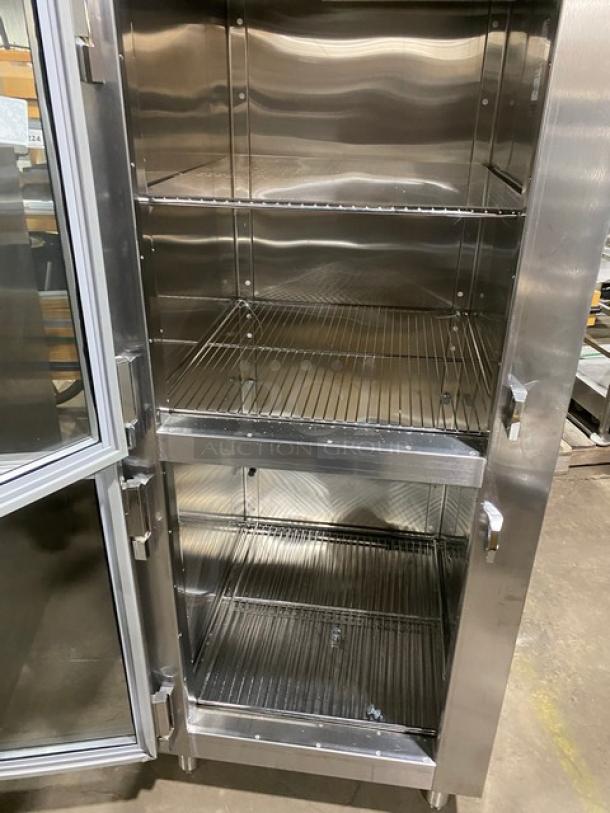 Traulsen Commercial Stainless Steel Glass Half Door One Section Reach In Refrigerator! With Wire Racks! Model: RHT132WUT-HHG SN: T22419D06! 115V 1 Phase! On Legs! - Image 5 of 9