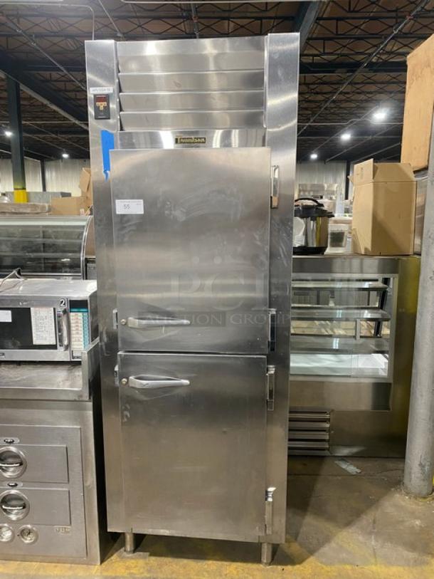 Traulsen Commercial Stainless Steel Half Door One Section Reach In Refrigerator! With Built In Pan Holding Racks! On Legs! 115V 1 Phase! Model: AHT132WUT-HHS SN: T82730K04! - Image 1 of 9