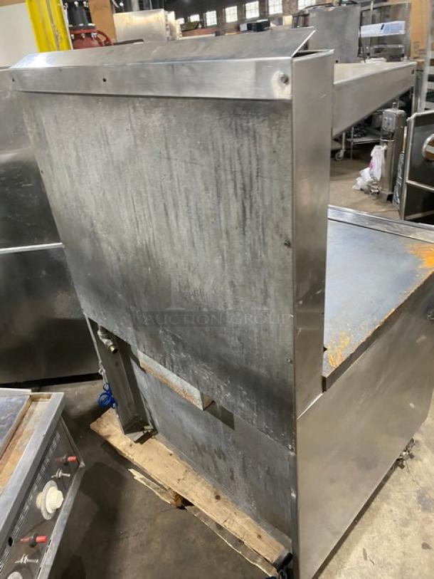 Commercial Stainless Steel Natural Gas Powered 2 Burner French Top Range! With Full Size Oven Underneath! With Back Splash & Overhead Salamander Shelf! With Pan Rail! With Wire Oven Racks! On Casters! - Image 4 of 8