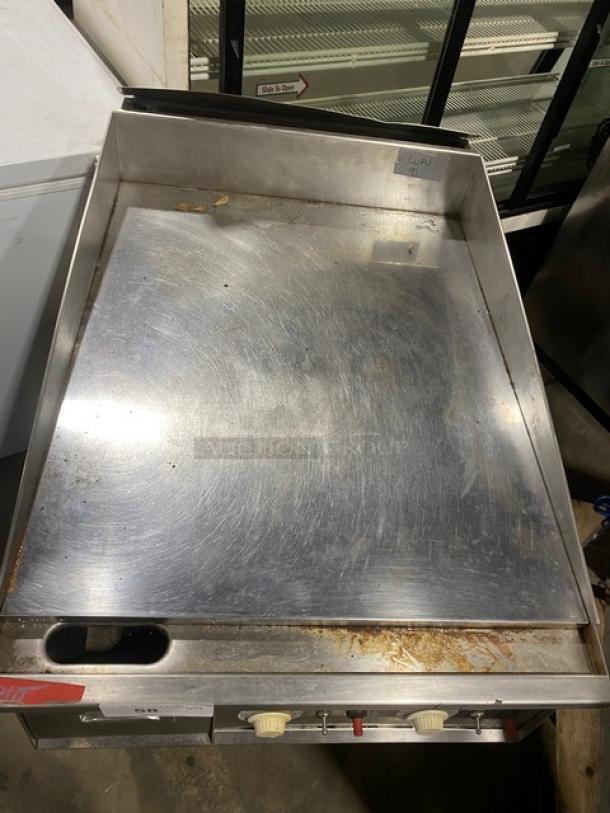 Keating Commercial Stainless Steel Natural Gas Powered Flat Griddle! With Mirror Shine Polished Top! On Single Shelf Stand With Casters! Model: 24X36FLD SN: GG45335! - Image 5 of 9