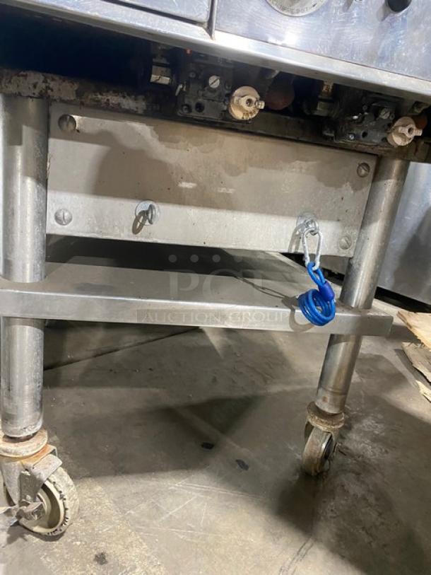 Keating Commercial Stainless Steel Natural Gas Powered Flat Griddle! With Mirror Shine Polished Top! On Single Shelf Stand With Casters! Model: 24X36FLD SN: GG45335! - Image 7 of 9