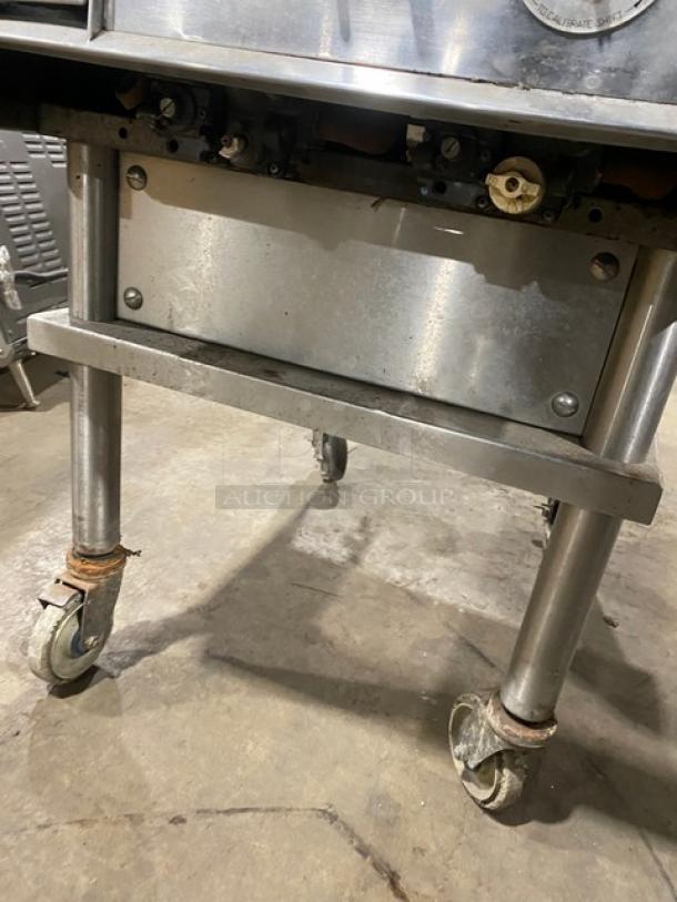 Keating Commercial Stainless Steel Natural Gas Powered Flat Griddle! With Mirror Shine Polished Top! On Single Shelf Stand With Casters! Model: 24X36FLD SN: GG45334! - Image 8 of 9