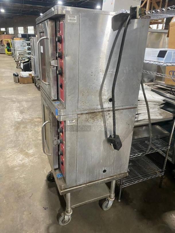 Blodgett Energy Star Commercial Stainless Steel Electric Powered Double Stack Convection Oven! With Wire Oven Racks! Model: CTB-1 SN: 052914LA083S! On Single Shelf Stand With Casters! 2X Your Bid Makes One Unit! - Image 2 of 11