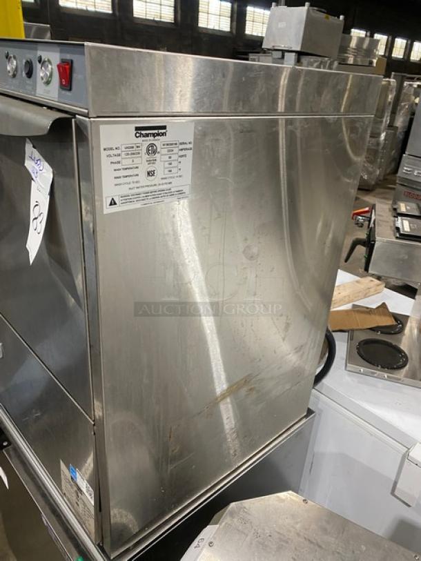 Champion Commercial Stainless Steel Undercounter Heavy Duty High Temperature Dishwasher! With Full Size Peg Rack! 120-208/230V 1 Phase! Model: UH230B M4 SN: W190385166! - Image 2 of 8