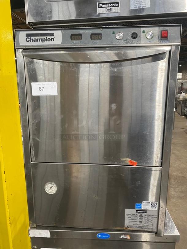 Champion Commercial Stainless Steel Undercounter Heavy Duty High Temperature Dishwasher! With Full Size Peg Rack! 120-208/230V 1 Phase! Model: UH230B SN: W171072637! - Image 1 of 8