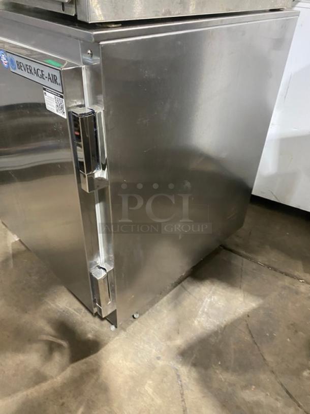 Beverage-Air Commercial Stainless Steel Undercounter Single Door Reach In Refrigerator! With Poly Coated Wire Shelves! On Casters! 115V 1 Phase! Model: UCR27Y SN: 12112596! - Image 2 of 7