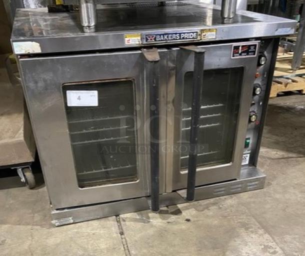 Bakers Pride Cyclone Series Commercial Stainless Steel Natural Gas Powered Single Stack Convection Oven! With Wired Oven Racks! With Legs! - Image 1 of 9