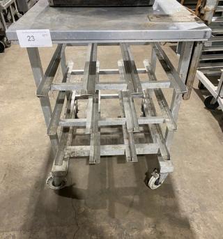 New Age Industries Commercial Undercounter Prep Top Bun/Sheet Pan Rack! With Edlund Manual Can Opener Attached! On Casters!