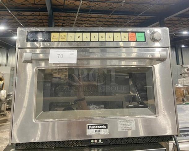 Panasonic Commercial Stainless Steel Electric Powered Countertop 2 Pan Microwave Steamer Oven! With Programmable Touch Pad! 230V 1 Phase! Model: NE-3280! - Image 1 of 8