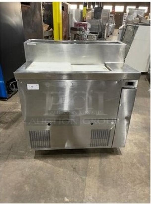 Randell Commercial Stainless Steel Self-Contained Ice Cream Dipping Cabinet/Sundae Station! With Cutting Board Style Sliding Lid! Model: 69345A SN: W1226044-1! 115V 1 Phase! - Image 1 of 10