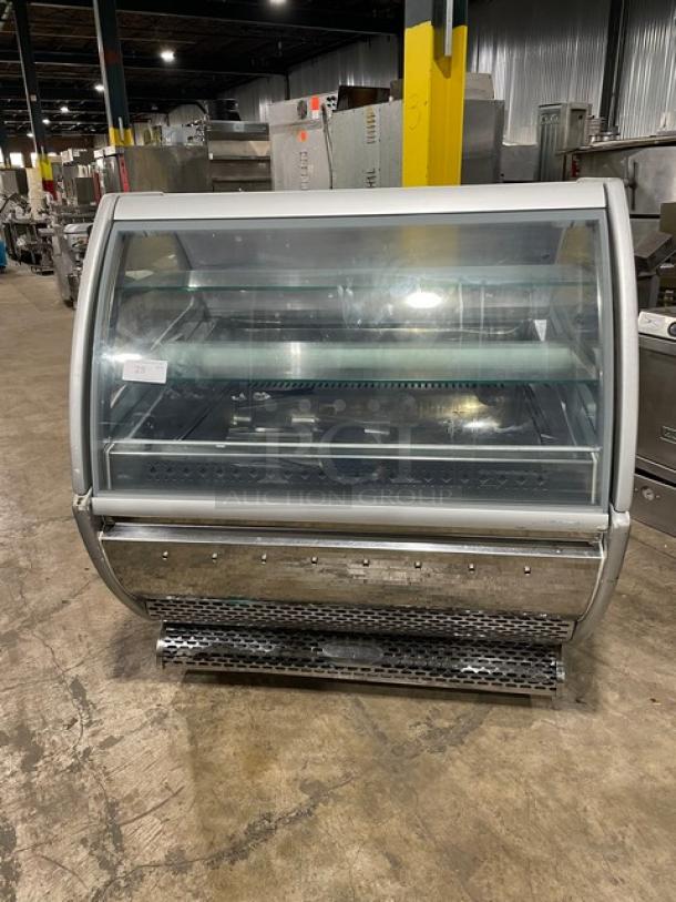 SeVel Commercial Stainless Steel Refrigerated Bakery Display Case! With Tempered, Non-Glare, Lift-Up Curved Front Glass! With Double Sliding Door Rear Access! With Rear Pull Out Loading Drawer! On Casters! - Image 1 of 8