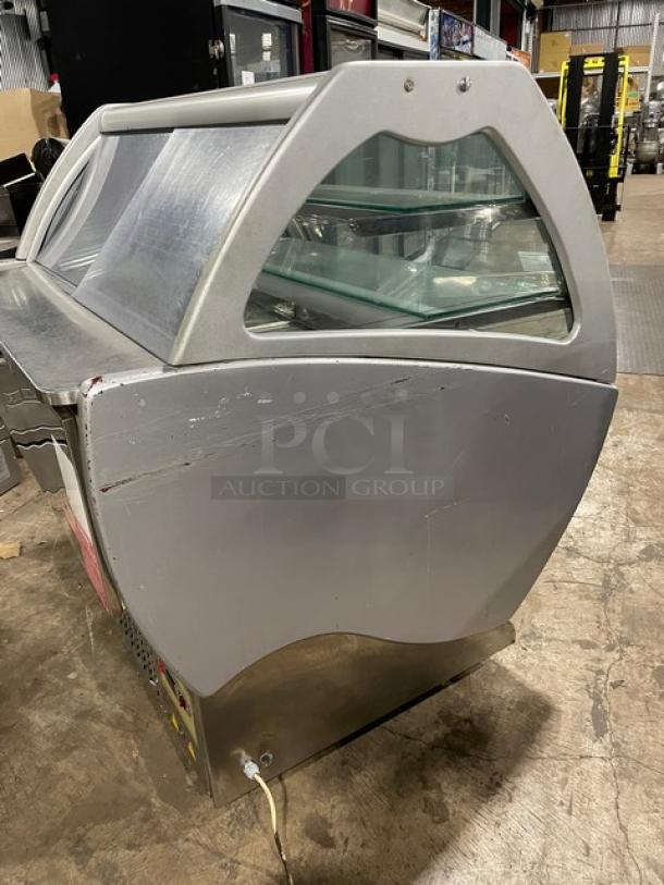 SeVel Commercial Stainless Steel Refrigerated Bakery Display Case! With Tempered, Non-Glare, Lift-Up Curved Front Glass! With Double Sliding Door Rear Access! With Rear Pull Out Loading Drawer! On Casters! - Image 4 of 8