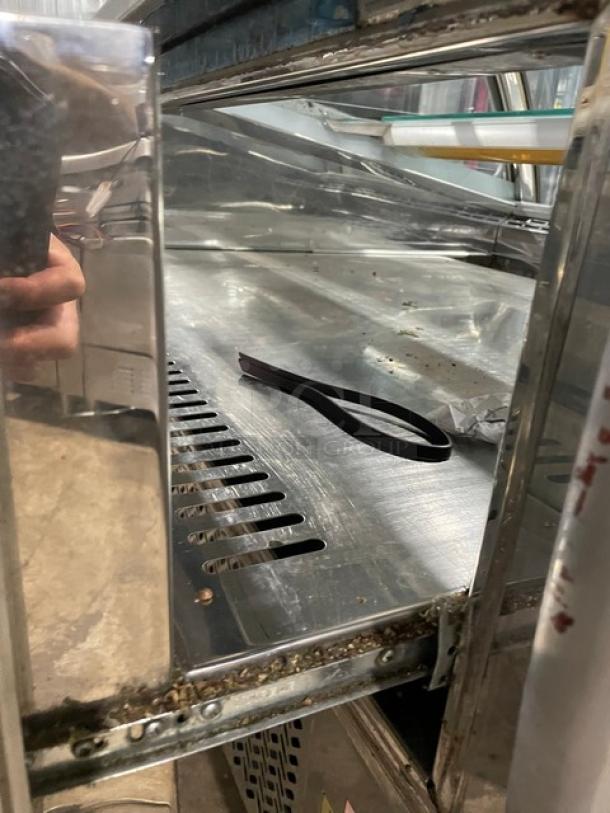 SeVel Commercial Stainless Steel Refrigerated Bakery Display Case! With Tempered, Non-Glare, Lift-Up Curved Front Glass! With Double Sliding Door Rear Access! With Rear Pull Out Loading Drawer! On Casters! - Image 7 of 8